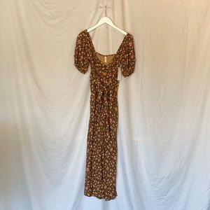 Spell Brown Floral Maxi Dress